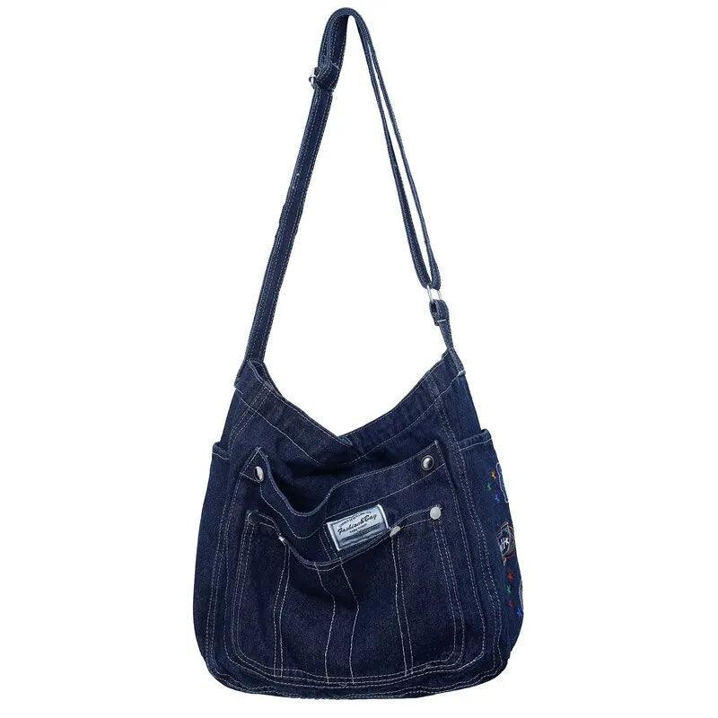 Bolsa Feminina de Ombro Jeans Daobloss Bolsa 31 Loja Daobloss Bolsa Feminina Azul 