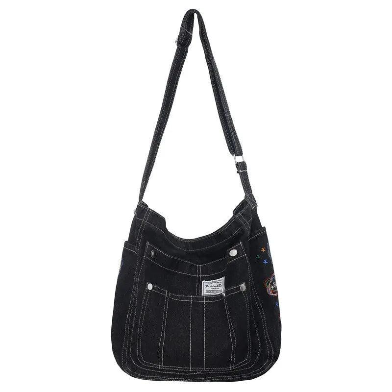 Bolsa Feminina de Ombro Jeans Daobloss Bolsa 31 Loja Daobloss Bolsa Feminina Preta 